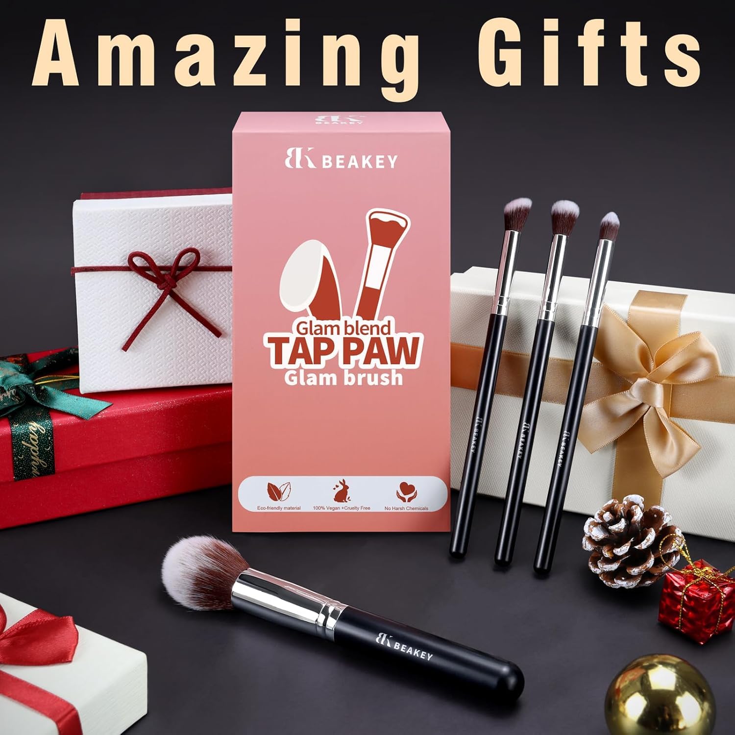 1760565425_BEAKEY-Makeup-Brushes-Set-Professional-Foundation-Eyeshadow-Concealer-Blush-Powder-Bronzer-Applicator-2-Blender-Sponge-with-Beauty-Paper-Case.jpg BEAKEY Makeup Brushes Set, Professional Foundation Eyeshadow Concealer Blush Powder Bronzer Applicator, 2 Blender Sponge with Beauty Paper Case - Image 3