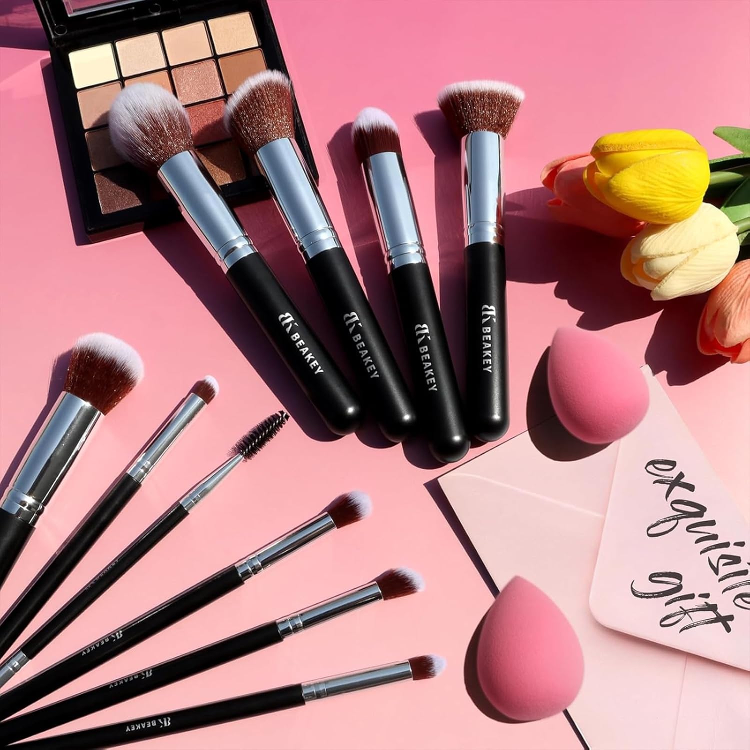 1760565435_BEAKEY-Makeup-Brushes-Set-Professional-Foundation-Eyeshadow-Concealer-Blush-Powder-Bronzer-Applicator-2-Blender-Sponge-with-Beauty-Paper-Case.jpg BEAKEY Makeup Brushes Set, Professional Foundation Eyeshadow Concealer Blush Powder Bronzer Applicator, 2 Blender Sponge with Beauty Paper Case - Image 9