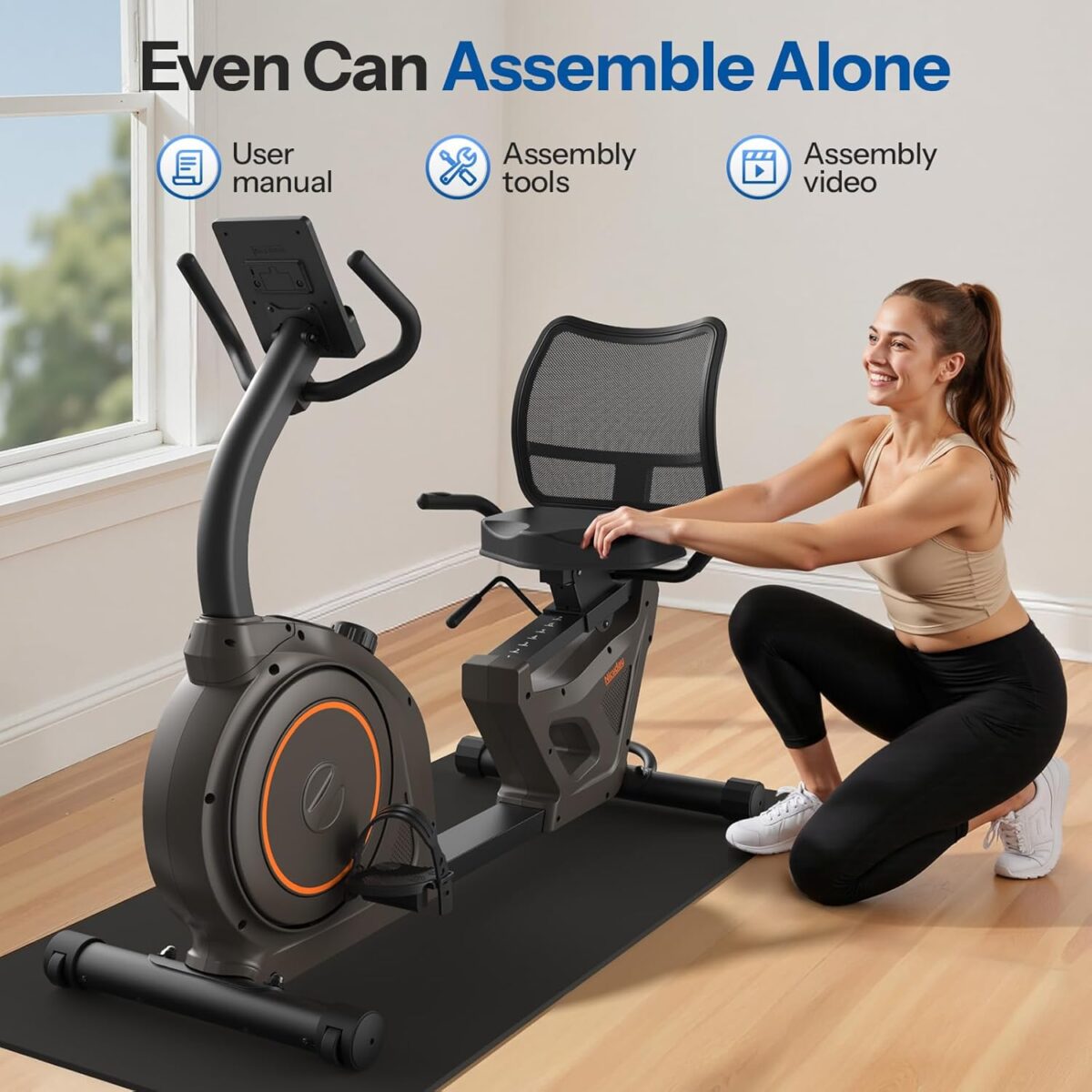 Niceday Recumbent Exercise Bike, Recumbent Bike for Home, Recumbent Stationary Bike 400LBS Weight Capacity, Magnetic Recumbent Bike with Smart APP, LCD Monitor, Heart Rate Handle - Image 10