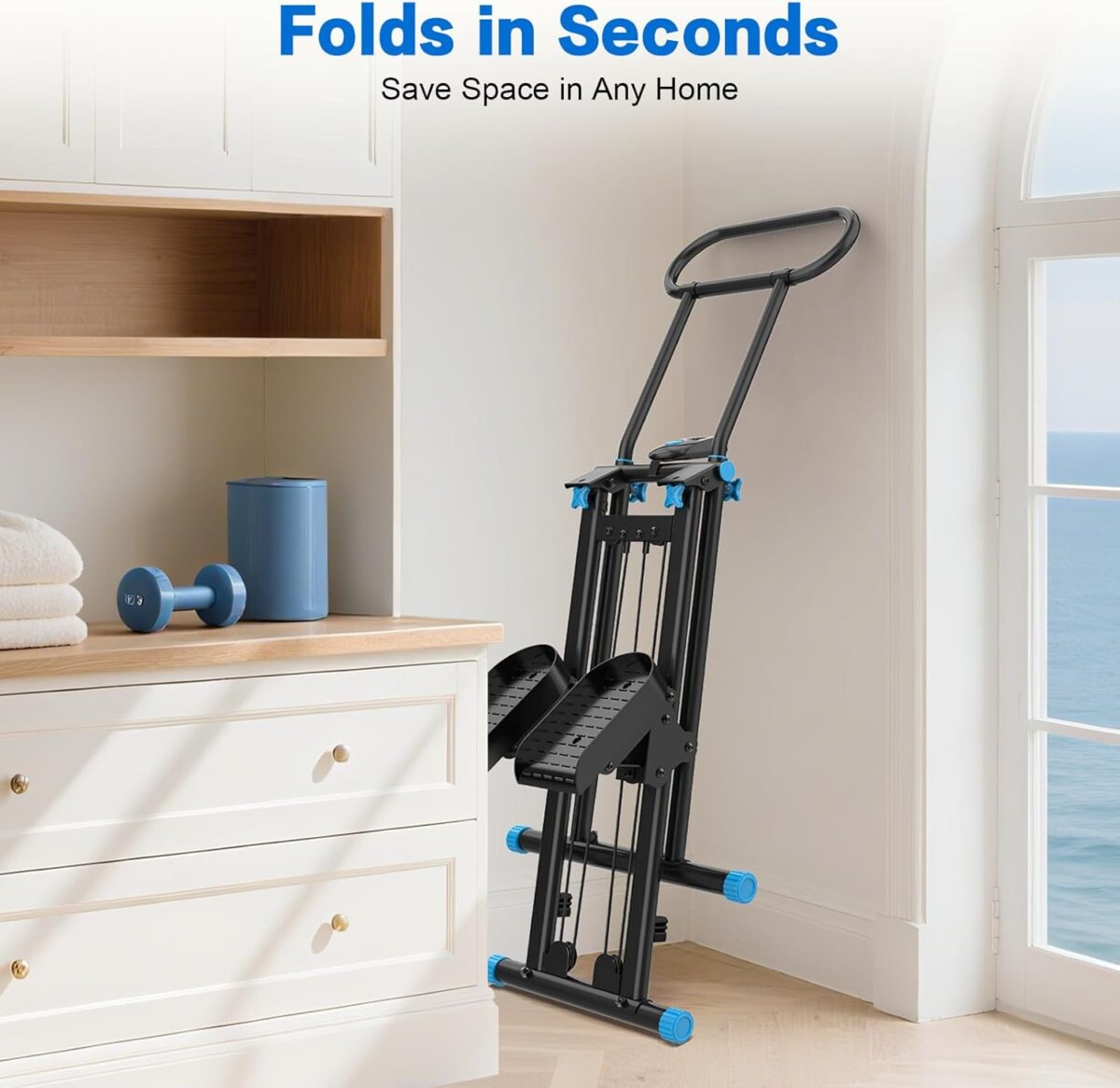 HXD-ERGO Stair Stepper for Home Gym,Folding Vertical Climber Cardio Exercise Machine,Stair Climber for Full Body Workout with Adjustable Handlebar for Women & Men - Image 8
