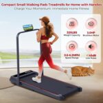 Compact Walking Pad with Handle Bar, Poratble Small Walking Pads Treadmills for Home Small with Handles, 3.0HP Electric Under The Desk Treadmills f with 0.6-6.2MPH and 320LBS - Image 5