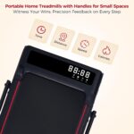 Compact Walking Pad with Handle Bar, Poratble Small Walking Pads Treadmills for Home Small with Handles, 3.0HP Electric Under The Desk Treadmills f with 0.6-6.2MPH and 320LBS - Image 6