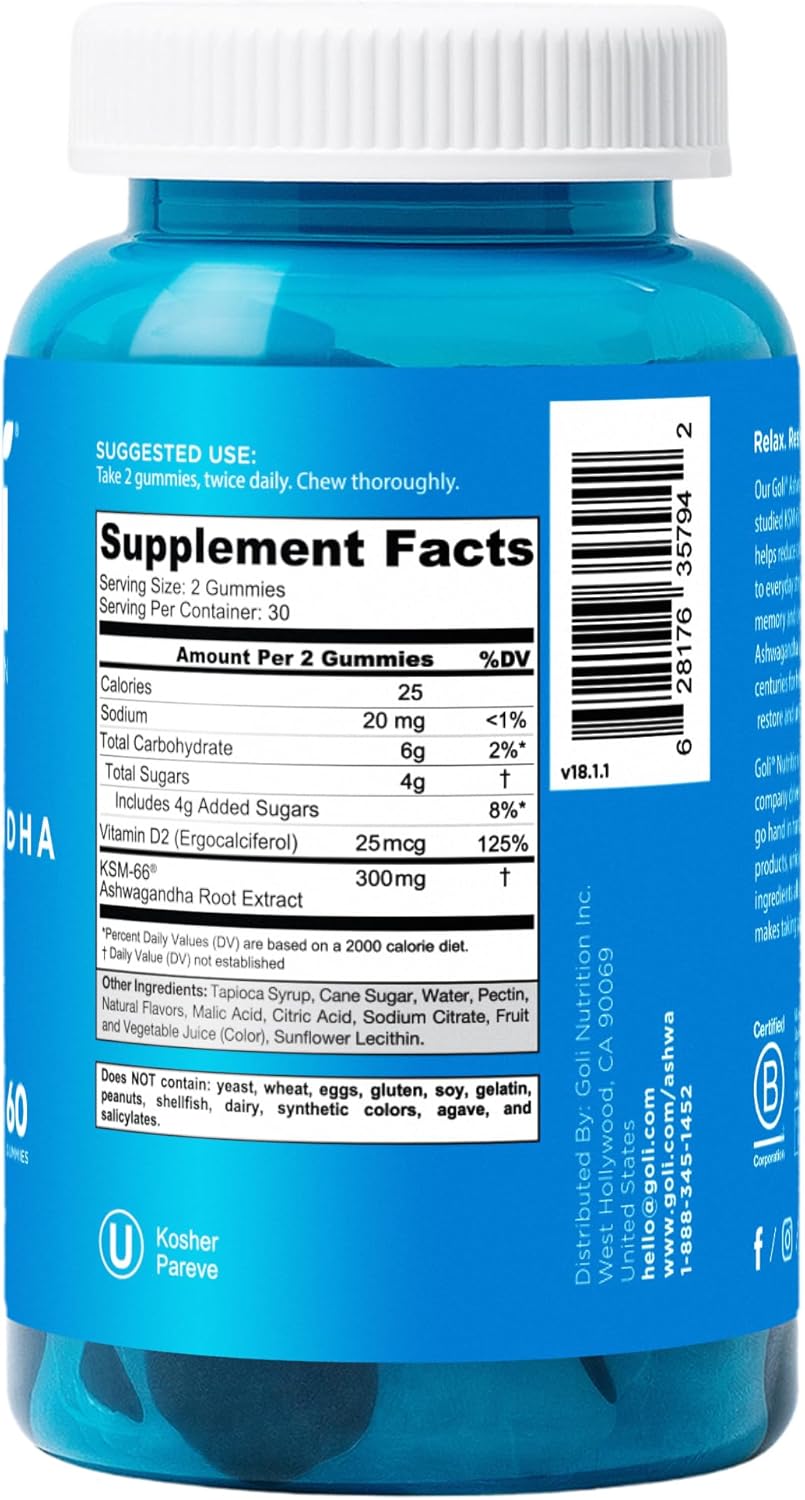 1760647603_Goli-Ashwagandha-Vitamin-D-Gummy-60-Count-Mixed-Berry-KSM-66-Vegan-Plant-Based-Non-GMO-Gluten-Free-Gelatin-Free-Relax.-Restore.-Unwind-Pack-of-1.jpg Goli Ashwagandha & Vitamin D Gummy - 60 Count - Mixed Berry, KSM-66, Vegan, Plant Based, Non-GMO, Gluten-Free & Gelatin Free Relax. Restore. Unwind, Pack of 1 - Image 4