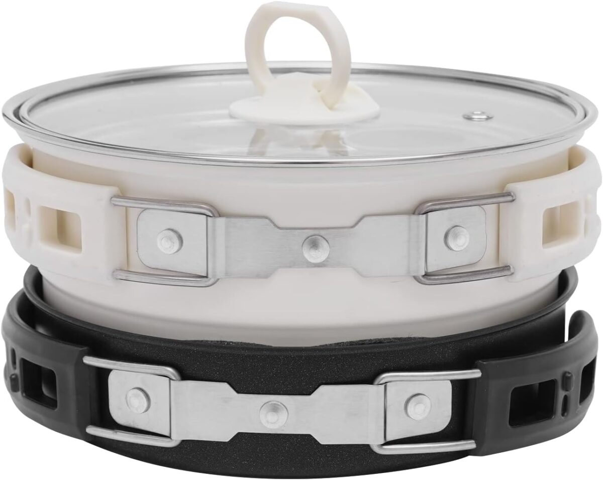 500W Electric Hot Pot with Steamer, Non-stick Frying Pan with Foldable Handles, 110V Mini Hot Pot, Multi-Functional Ramen Noodle Cooker for Pasta, Oatmeal, Soup, Steak - Image 4