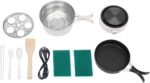 500W Electric Hot Pot with Steamer, Non-stick Frying Pan with Foldable Handles, 110V Mini Hot Pot, Multi-Functional Ramen Noodle Cooker for Pasta, Oatmeal, Soup, Steak - Image 6