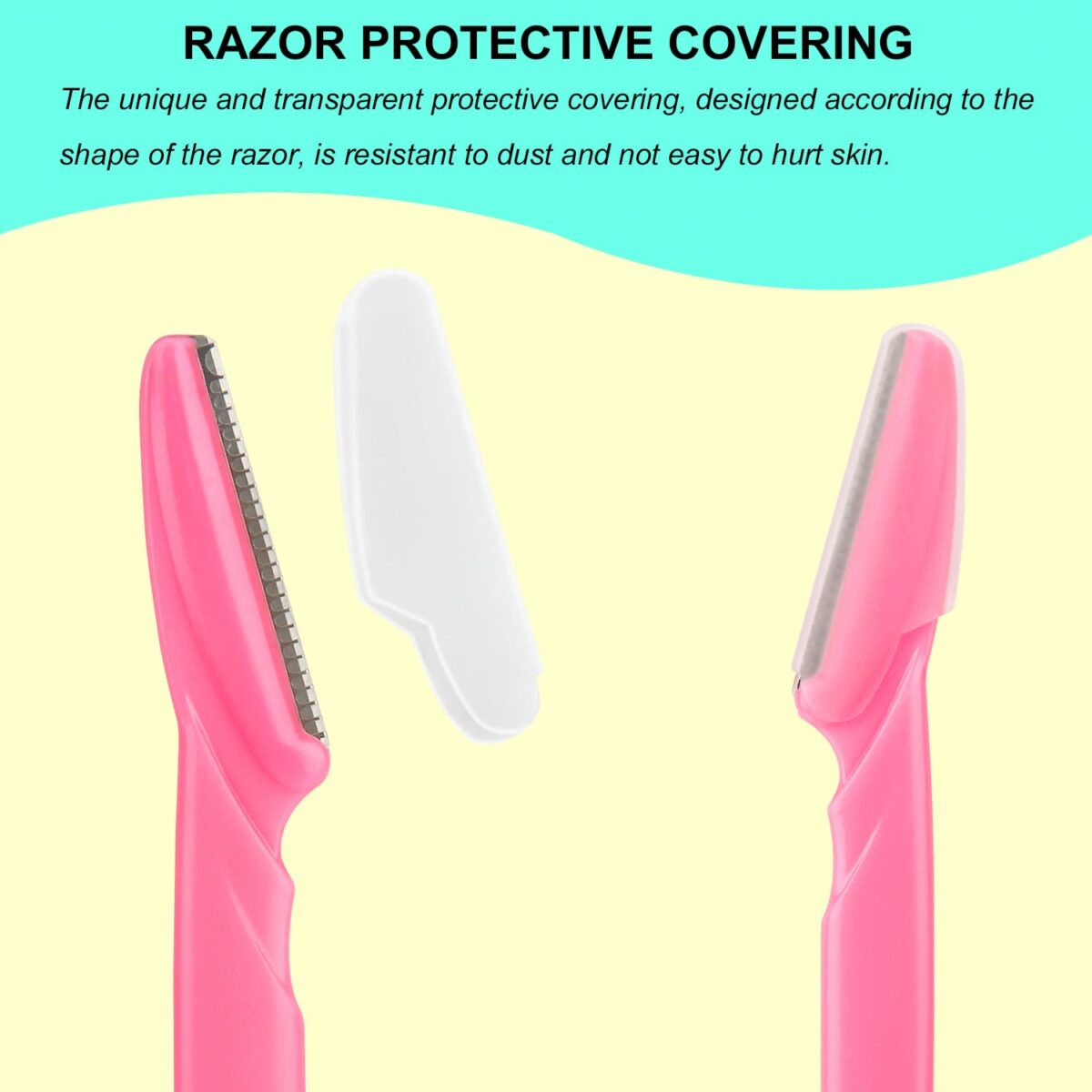 66 Eyebrow Razor and Face Razor for Women and Men, Eyebrow Hair Trimmer and Shaver with Protective Cover,Safe and Newbie Friendly - Image 3
