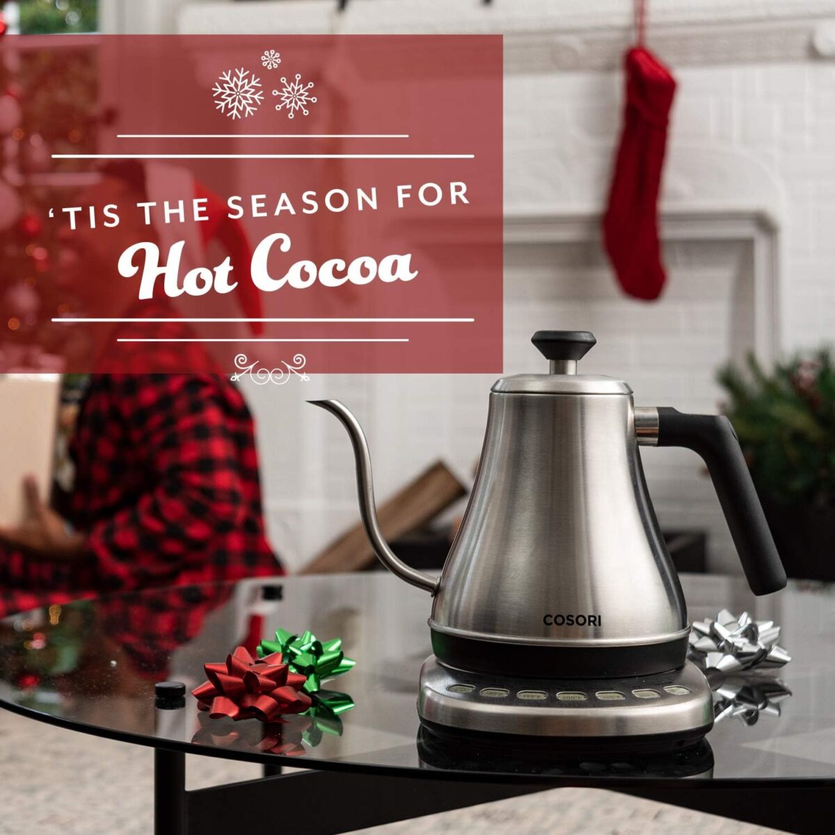 COSORI Gooseneck Electric Kettle with 5 Variable Presets, Pour Over & Coffee maker, 100% Stainless Steel Inner Lid & Bottom, 1200 Watt Quick Heating, 0.8L, Silver - Image 3