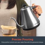 COSORI Gooseneck Electric Kettle with 5 Variable Presets, Pour Over & Coffee maker, 100% Stainless Steel Inner Lid & Bottom, 1200 Watt Quick Heating, 0.8L, Silver - Image 9