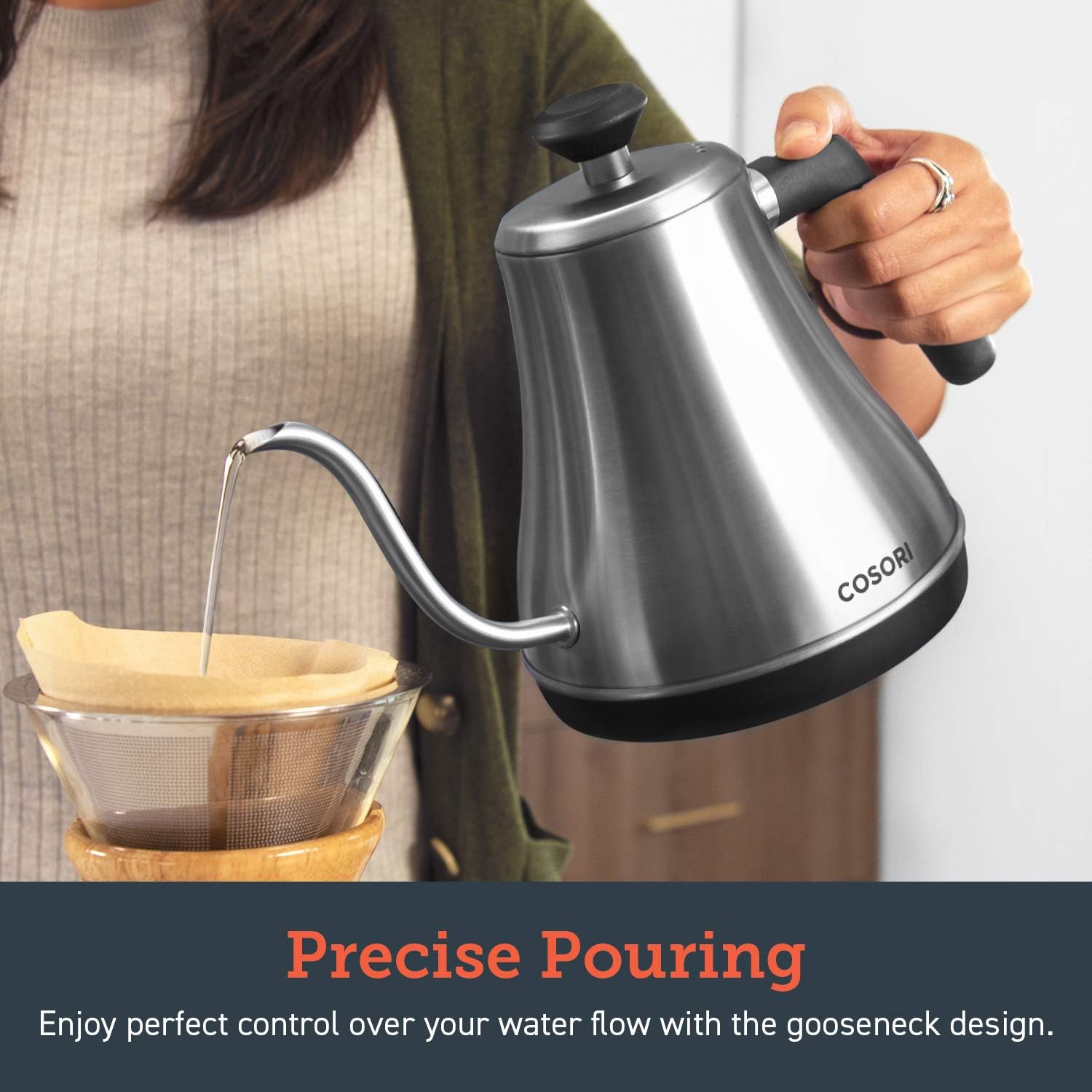 1760648731_COSORI-Gooseneck-Electric-Kettle-with-5-Variable-Presets-Pour-Over-Coffee-maker-100-Stainless-Steel-Inner-Lid-Bottom-1200-Watt-Quick-Heating-0.8L-Silver.jpg COSORI Gooseneck Electric Kettle with 5 Variable Presets, Pour Over & Coffee maker, 100% Stainless Steel Inner Lid & Bottom, 1200 Watt Quick Heating, 0.8L, Silver - Image 9