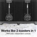 Proctor Silex 4 Slice Toaster with Extra Wide Slots for Bagels, Cool-Touch Walls, Shade Selector With 7 Browning Levels, Toast Boost, Auto Shut-off and Cancel Button, Black (24215PS) - Image 3