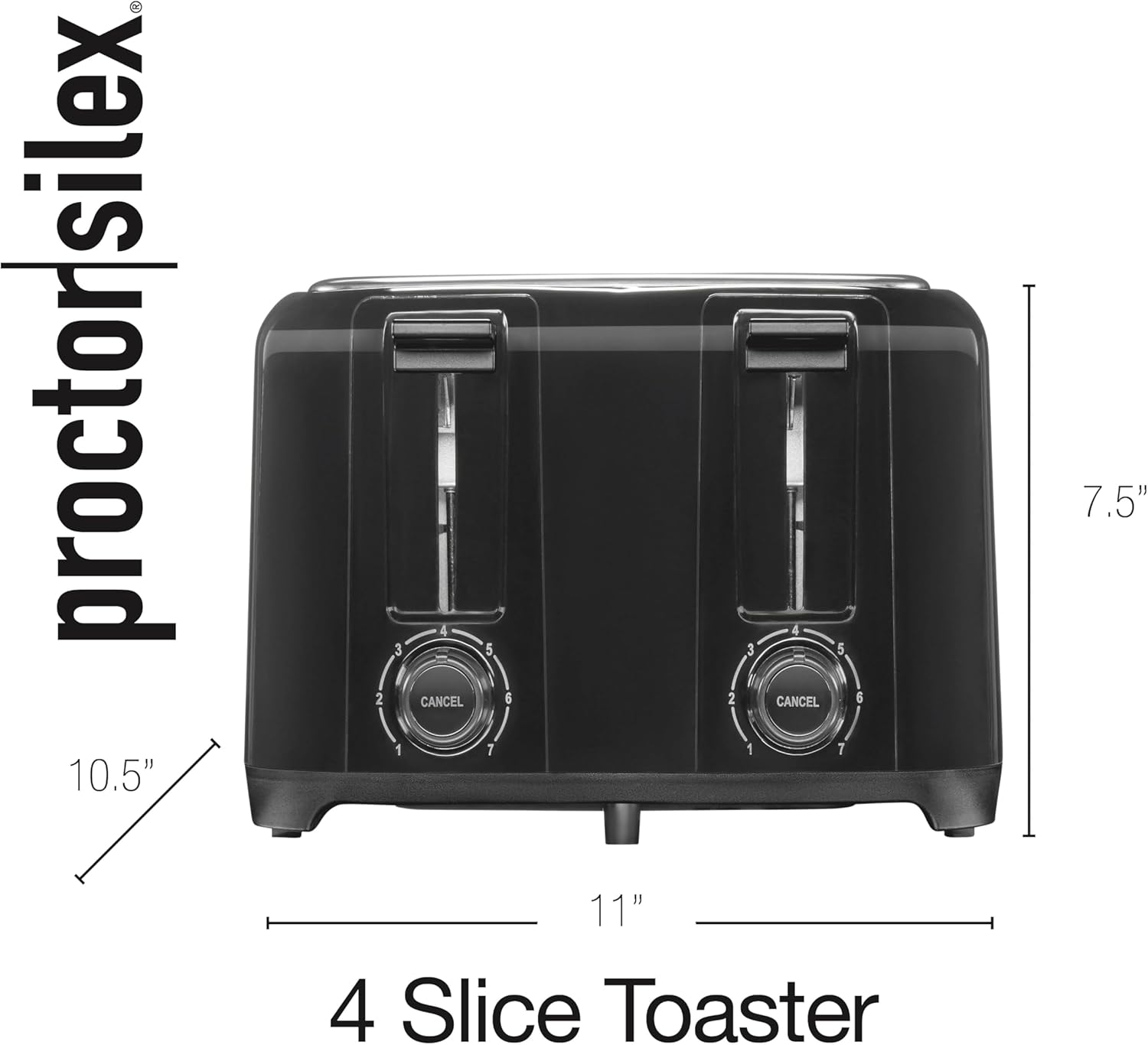 1760649197_Proctor-Silex-4-Slice-Toaster-with-Extra-Wide-Slots-for-Bagels-Cool-Touch-Walls-Shade-Selector-With-7-Browning-Levels-Toast-Boost-Auto-Shut-off-and-Cancel-Button-Black-24215PS.jpg Proctor Silex 4 Slice Toaster with Extra Wide Slots for Bagels, Cool-Touch Walls, Shade Selector With 7 Browning Levels, Toast Boost, Auto Shut-off and Cancel Button, Black (24215PS) - Image 10