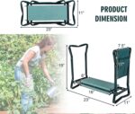 2-in-1 Garden Kneeler & Seat, Folding Seat w/EVA Foam Kneeling Pad & Removable Tools Pouch, Sturdy Steel Frame, No Assembly, Portable Heavy Duty Garden Stool for Women & Men - Image 4