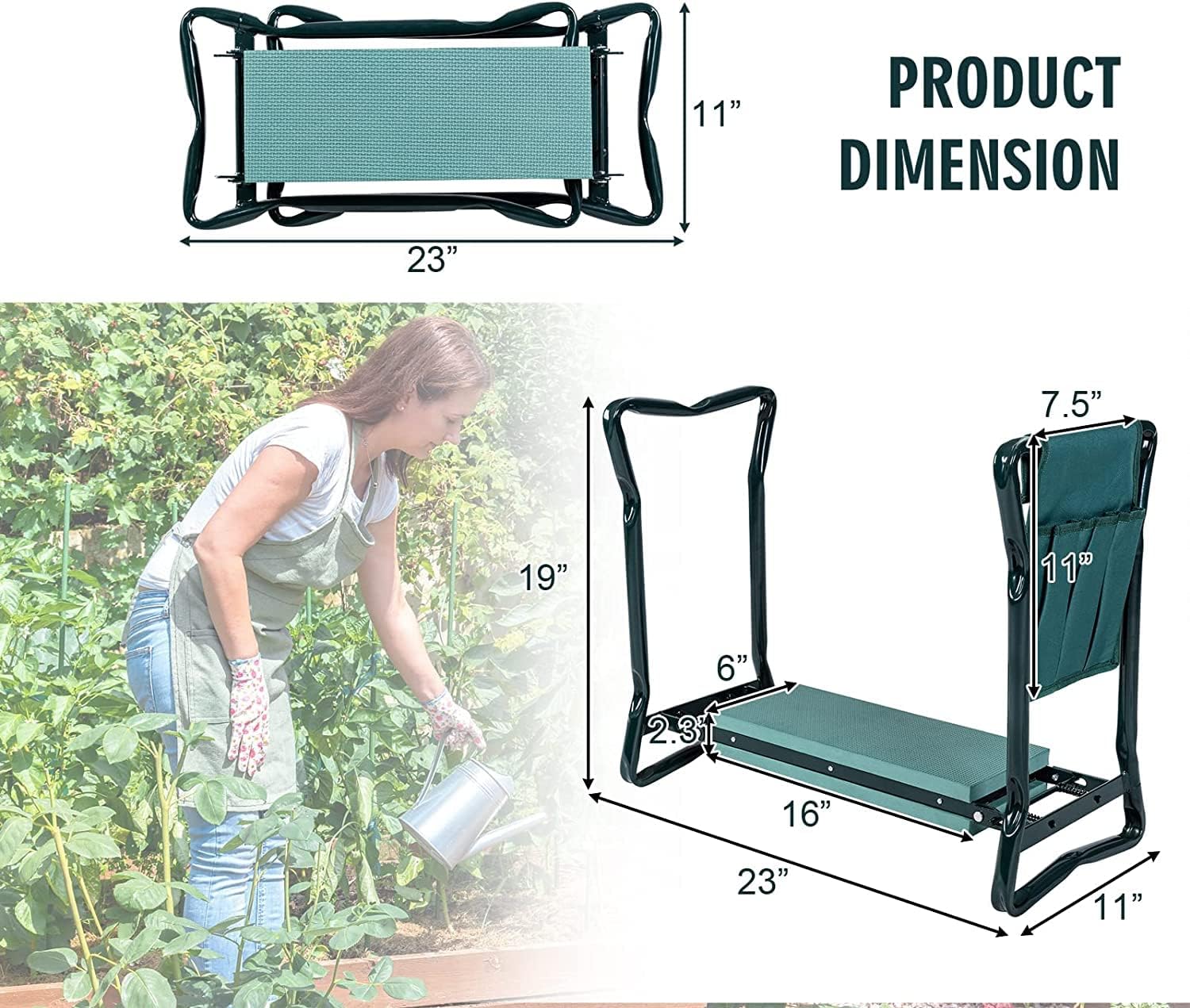 1760650148_2-in-1-Garden-Kneeler-Seat-Folding-Seat-wEVA-Foam-Kneeling-Pad-Removable-Tools-Pouch-Sturdy-Steel-Frame-No-Assembly-Portable-Heavy-Duty-Garden-Stool-for-Women-Men.jpg 2-in-1 Garden Kneeler & Seat, Folding Seat w/EVA Foam Kneeling Pad & Removable Tools Pouch, Sturdy Steel Frame, No Assembly, Portable Heavy Duty Garden Stool for Women & Men - Image 4