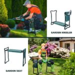 2-in-1 Garden Kneeler & Seat, Folding Seat w/EVA Foam Kneeling Pad & Removable Tools Pouch, Sturdy Steel Frame, No Assembly, Portable Heavy Duty Garden Stool for Women & Men - Image 5
