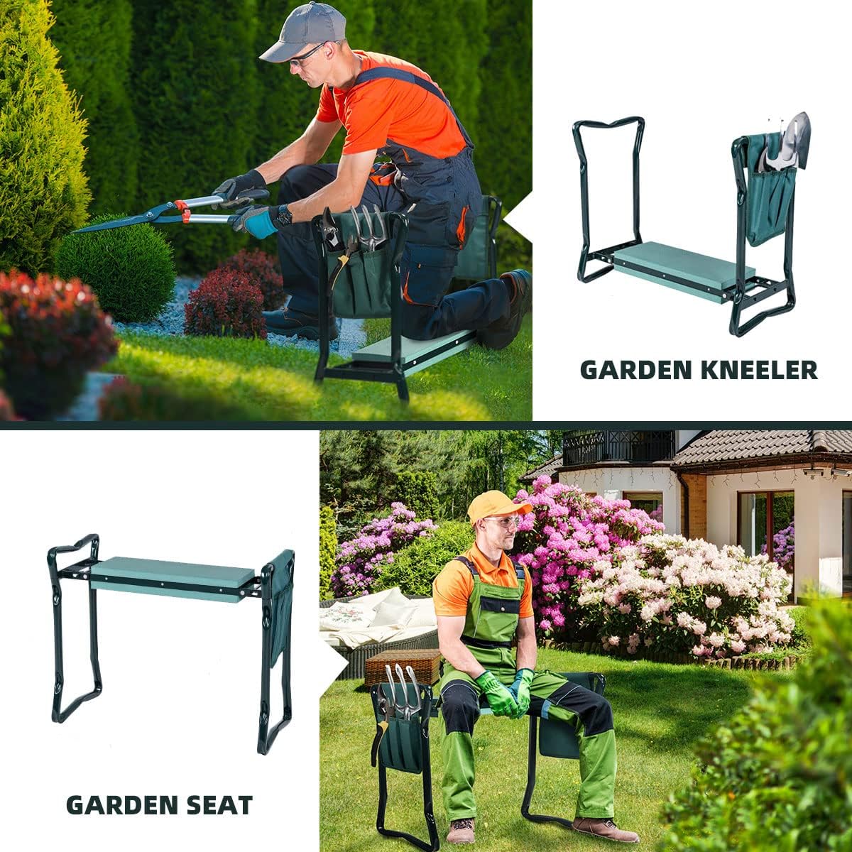 1760650150_2-in-1-Garden-Kneeler-Seat-Folding-Seat-wEVA-Foam-Kneeling-Pad-Removable-Tools-Pouch-Sturdy-Steel-Frame-No-Assembly-Portable-Heavy-Duty-Garden-Stool-for-Women-Men.jpg 2-in-1 Garden Kneeler & Seat, Folding Seat w/EVA Foam Kneeling Pad & Removable Tools Pouch, Sturdy Steel Frame, No Assembly, Portable Heavy Duty Garden Stool for Women & Men - Image 5