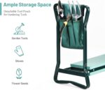 2-in-1 Garden Kneeler & Seat, Folding Seat w/EVA Foam Kneeling Pad & Removable Tools Pouch, Sturdy Steel Frame, No Assembly, Portable Heavy Duty Garden Stool for Women & Men - Image 8