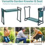 2-in-1 Garden Kneeler & Seat, Folding Seat w/EVA Foam Kneeling Pad & Removable Tools Pouch, Sturdy Steel Frame, No Assembly, Portable Heavy Duty Garden Stool for Women & Men - Image 9