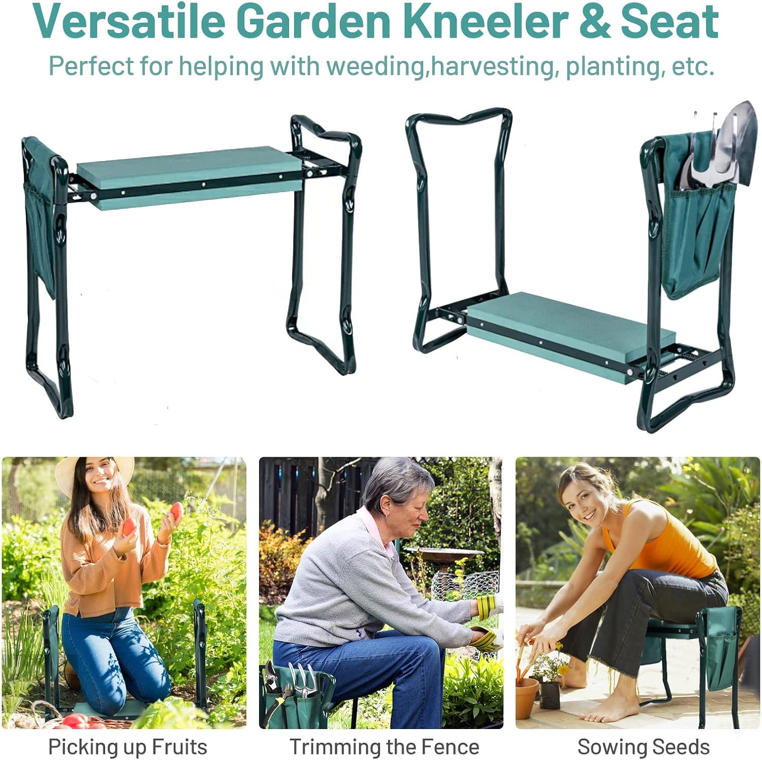 1760650155_2-in-1-Garden-Kneeler-Seat-Folding-Seat-wEVA-Foam-Kneeling-Pad-Removable-Tools-Pouch-Sturdy-Steel-Frame-No-Assembly-Portable-Heavy-Duty-Garden-Stool-for-Women-Men.jpg 2-in-1 Garden Kneeler & Seat, Folding Seat w/EVA Foam Kneeling Pad & Removable Tools Pouch, Sturdy Steel Frame, No Assembly, Portable Heavy Duty Garden Stool for Women & Men - Image 9