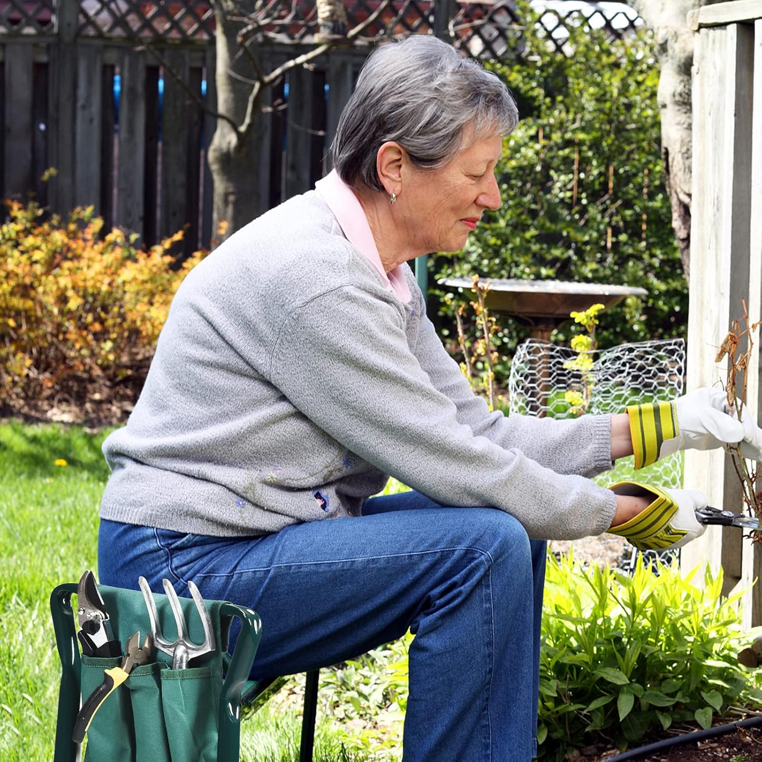 1760650157_2-in-1-Garden-Kneeler-Seat-Folding-Seat-wEVA-Foam-Kneeling-Pad-Removable-Tools-Pouch-Sturdy-Steel-Frame-No-Assembly-Portable-Heavy-Duty-Garden-Stool-for-Women-Men.jpg 2-in-1 Garden Kneeler & Seat, Folding Seat w/EVA Foam Kneeling Pad & Removable Tools Pouch, Sturdy Steel Frame, No Assembly, Portable Heavy Duty Garden Stool for Women & Men - Image 10