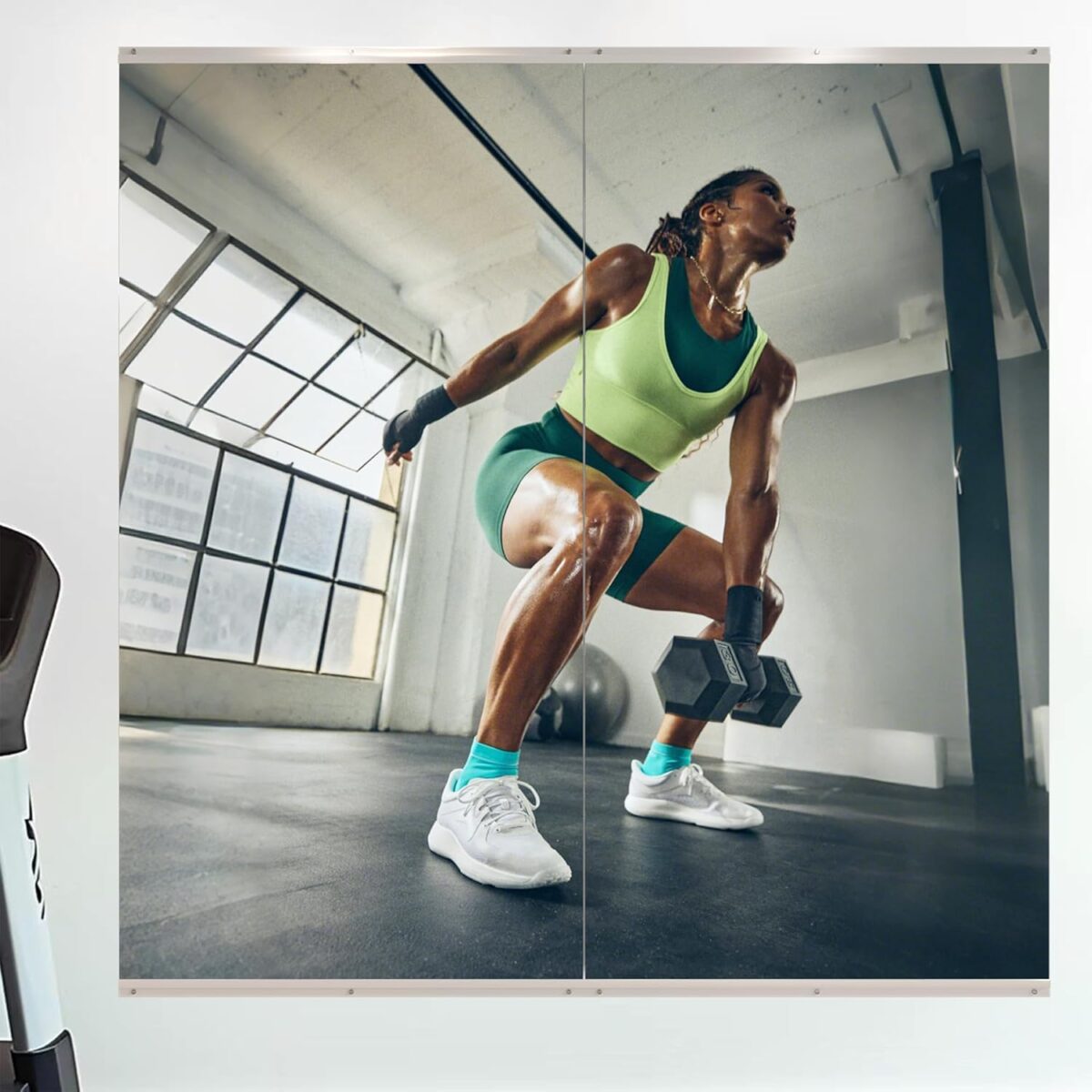 ROOMTEC Home Gym Mirror 48"x32" Frameless Wall Mounted Fitness Mirror, Large Tempered Glass Full Length for Yoga, Dance Studio, Workout Room - Image 3