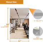 ROOMTEC Home Gym Mirror 48"x32" Frameless Wall Mounted Fitness Mirror, Large Tempered Glass Full Length for Yoga, Dance Studio, Workout Room - Image 6
