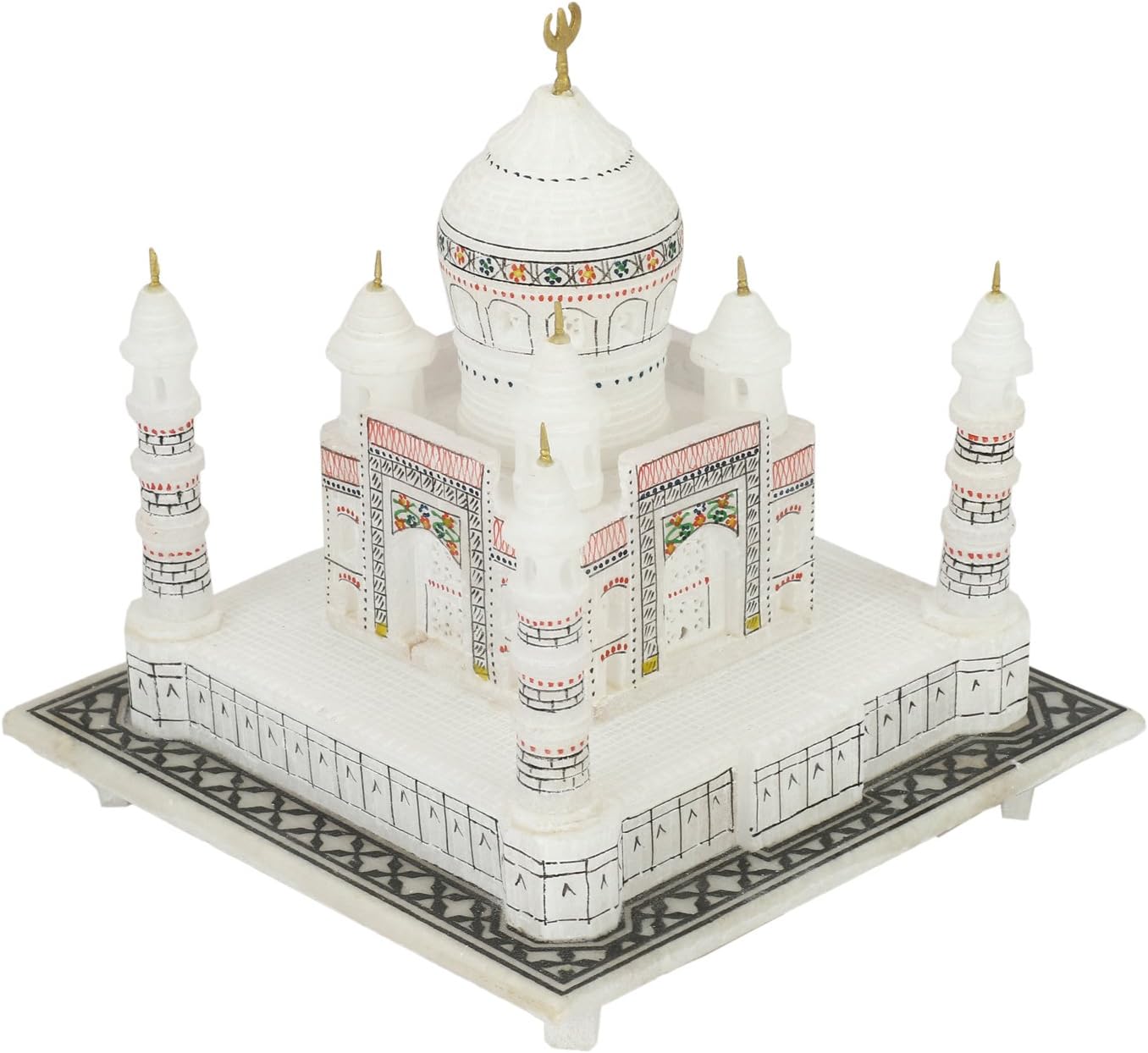 1760651229_Carry-Me-Indian-White-Marble-Handmade-Agra-Taj-Mahal-Replica-Model-with-Colourful-Painting-6-INCH.jpg Carry Me Indian White Marble Handmade Agra Taj Mahal Replica Model with Colourful Painting (6 INCH) - Image 3