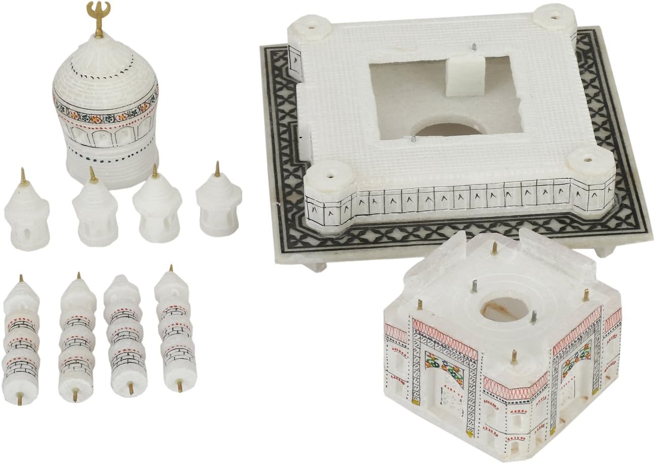 1760651234_Carry-Me-Indian-White-Marble-Handmade-Agra-Taj-Mahal-Replica-Model-with-Colourful-Painting-6-INCH.jpg Carry Me Indian White Marble Handmade Agra Taj Mahal Replica Model with Colourful Painting (6 INCH) - Image 6