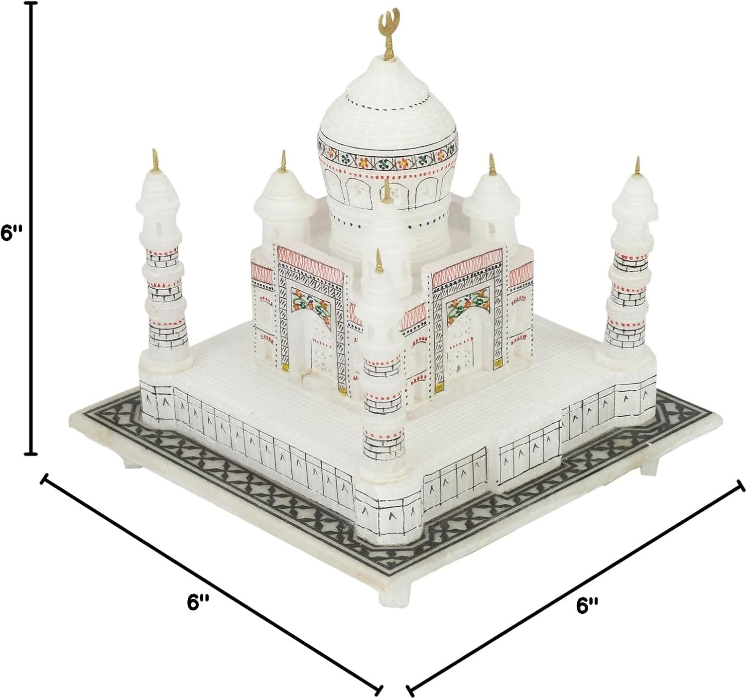 1760651238_Carry-Me-Indian-White-Marble-Handmade-Agra-Taj-Mahal-Replica-Model-with-Colourful-Painting-6-INCH.jpg Carry Me Indian White Marble Handmade Agra Taj Mahal Replica Model with Colourful Painting (6 INCH) - Image 8
