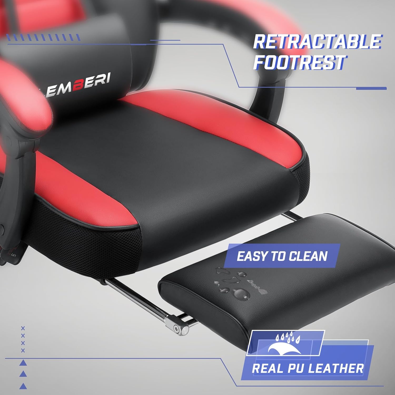 1760651392_LEMBERI-Video-Game-Chairs-with-footrest-Big-and-Tall-Gamer-Chair-for-Adults-400lb-Capacity-Racing-Style-Computer-Chair-with-Headrest-and-Lumbar-Support.jpg LEMBERI Video Game Chairs with footrest, Big and Tall Gamer Chair for Adults, 400lb Capacity, Racing Style Computer Chair with Headrest and Lumbar Support - Image 8