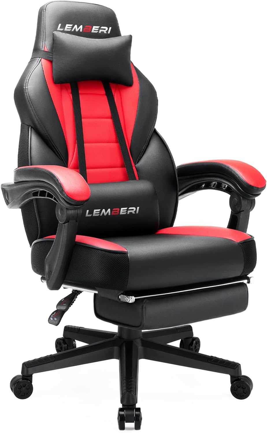 1760651394_LEMBERI-Video-Game-Chairs-with-footrest-Big-and-Tall-Gamer-Chair-for-Adults-400lb-Capacity-Racing-Style-Computer-Chair-with-Headrest-and-Lumbar-Support.jpg LEMBERI Video Game Chairs with footrest, Big and Tall Gamer Chair for Adults, 400lb Capacity, Racing Style Computer Chair with Headrest and Lumbar Support - Image 9