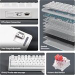EPOMAKER Aula F75-Wired 75% Gaming Keyboard with Knob, Shine Through ABS Keycap, Gasket Structure, Programmable, Hot Swappable Creamy Mechanical Keyboard for Games/Office (White) - Image 4