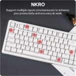 EPOMAKER Aula F75-Wired 75% Gaming Keyboard with Knob, Shine Through ABS Keycap, Gasket Structure, Programmable, Hot Swappable Creamy Mechanical Keyboard for Games/Office (White) - Image 6