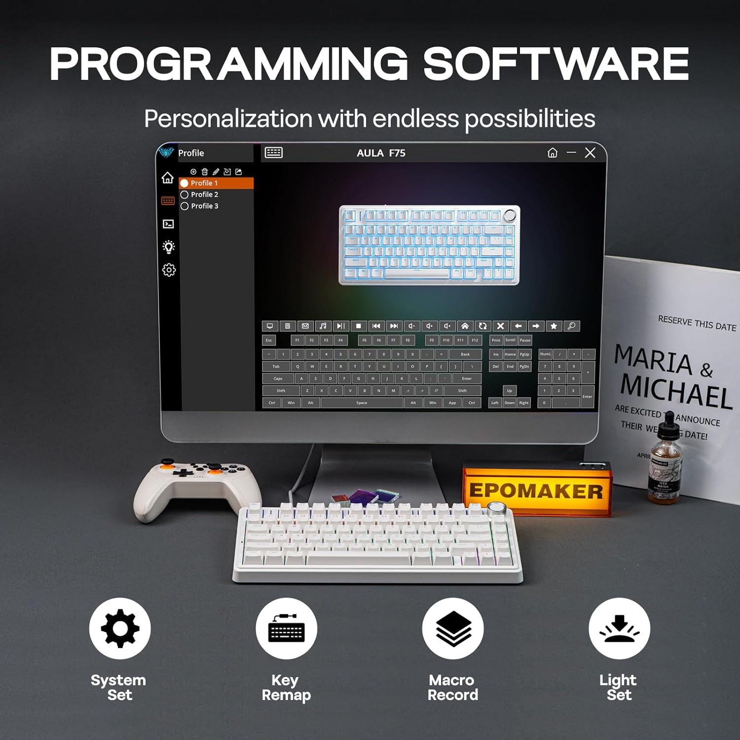 1760651641_EPOMAKER-Aula-F75-Wired-75-Gaming-Keyboard-with-Knob-Shine-Through-ABS-Keycap-Gasket-Structure-Programmable-Hot-Swappable-Creamy-Mechanical-Keyboard-for-GamesOffice-White.jpg EPOMAKER Aula F75-Wired 75% Gaming Keyboard with Knob, Shine Through ABS Keycap, Gasket Structure, Programmable, Hot Swappable Creamy Mechanical Keyboard for Games/Office (White) - Image 8