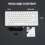 EPOMAKER Aula F75-Wired 75% Gaming Keyboard with Knob, Shine Through ABS Keycap, Gasket Structure, Programmable, Hot Swappable Creamy Mechanical Keyboard for Games/Office (White) - Image 9