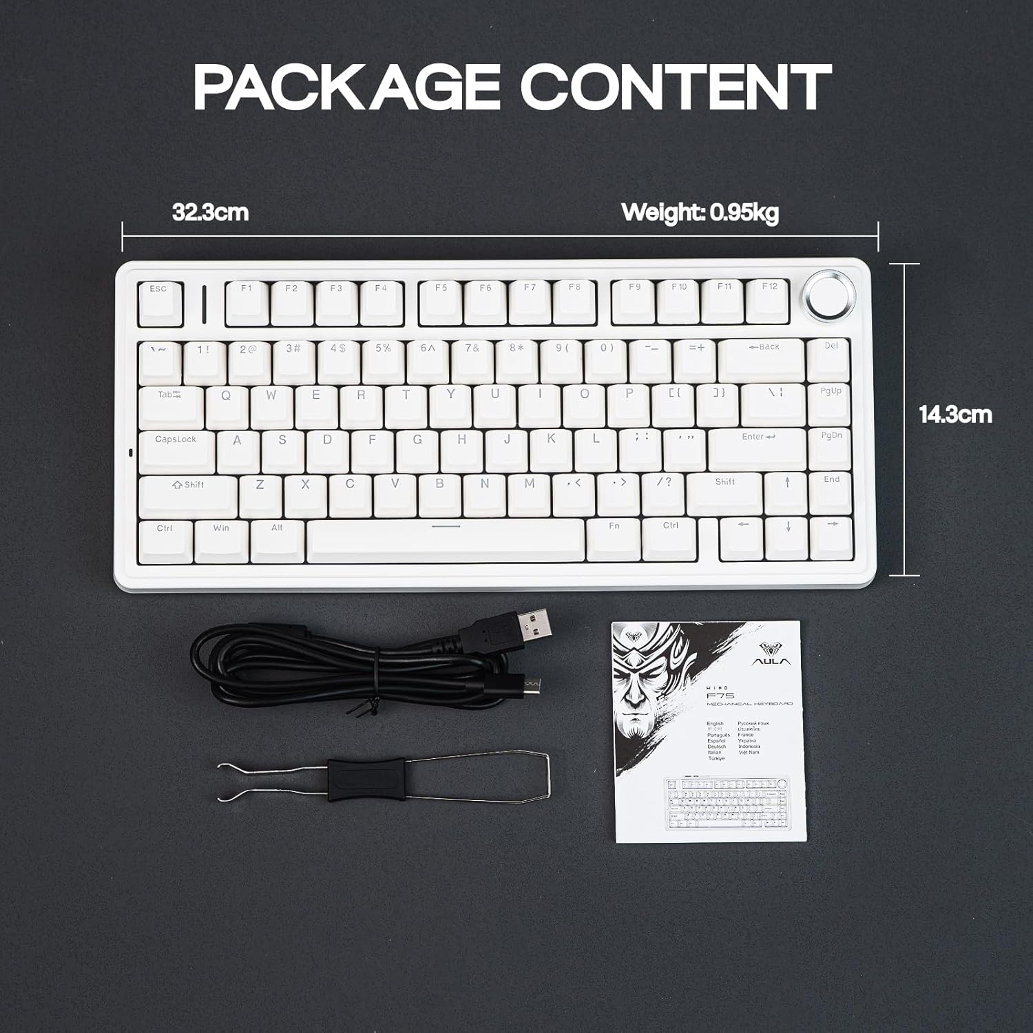 1760651643_EPOMAKER-Aula-F75-Wired-75-Gaming-Keyboard-with-Knob-Shine-Through-ABS-Keycap-Gasket-Structure-Programmable-Hot-Swappable-Creamy-Mechanical-Keyboard-for-GamesOffice-White.jpg EPOMAKER Aula F75-Wired 75% Gaming Keyboard with Knob, Shine Through ABS Keycap, Gasket Structure, Programmable, Hot Swappable Creamy Mechanical Keyboard for Games/Office (White) - Image 9