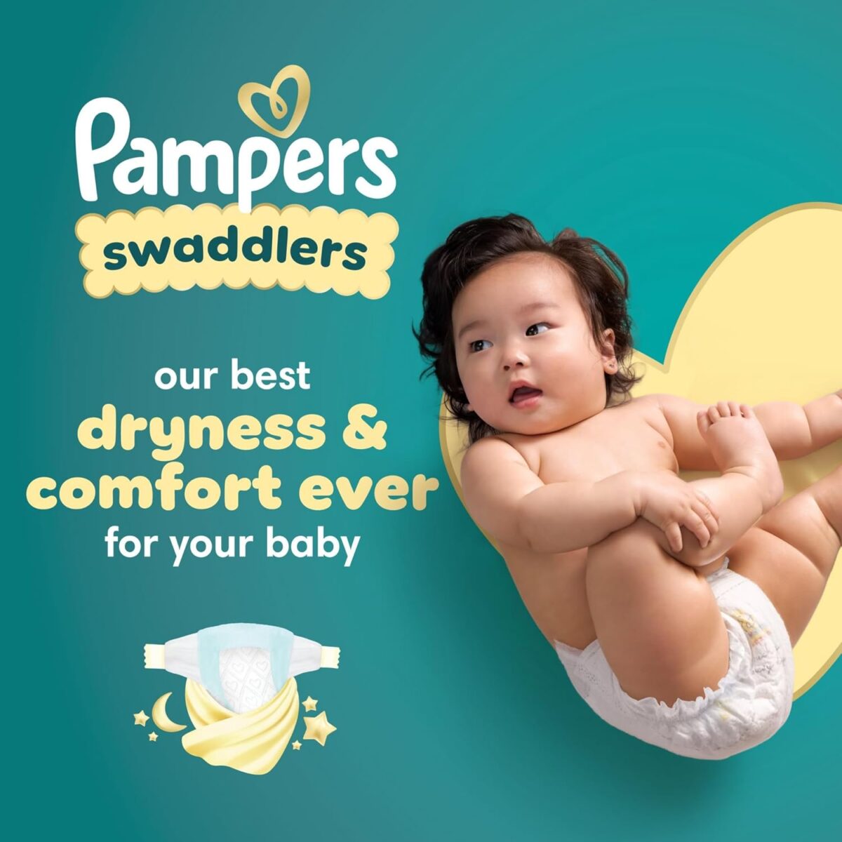 Pampers Swaddlers Diapers, Size 0 (up to 10 lbs), 140 Count, Absorbent, Keeps Baby Dry and Comfortable, Skin Safe Disposable Baby Diaper (Packaging May Vary) - Image 4