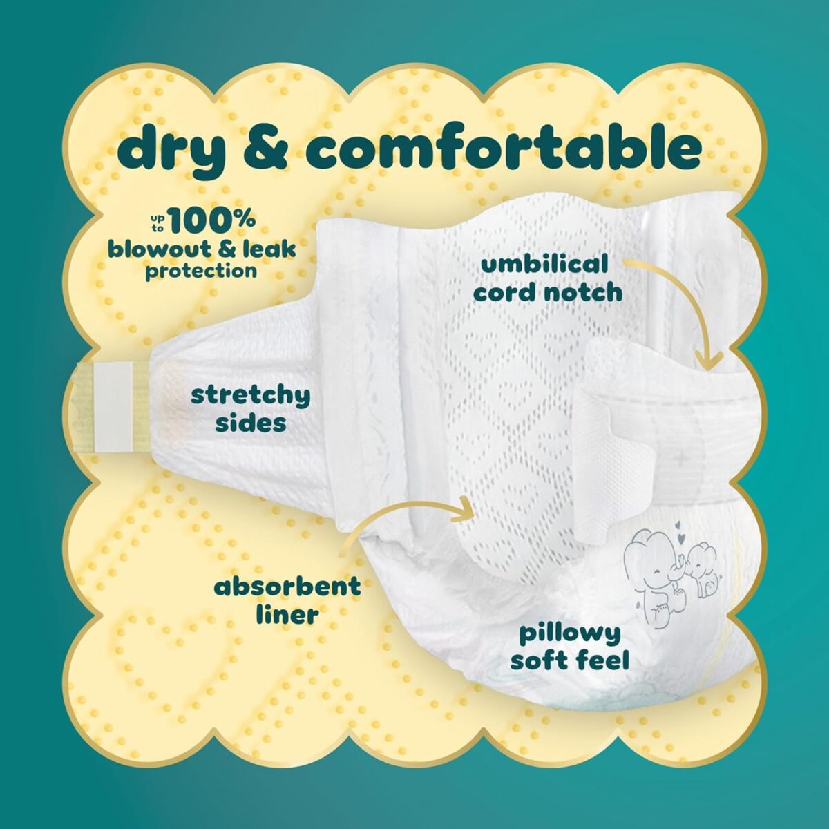 Pampers Swaddlers Diapers, Size 0 (up to 10 lbs), 140 Count, Absorbent, Keeps Baby Dry and Comfortable, Skin Safe Disposable Baby Diaper (Packaging May Vary) - Image 5