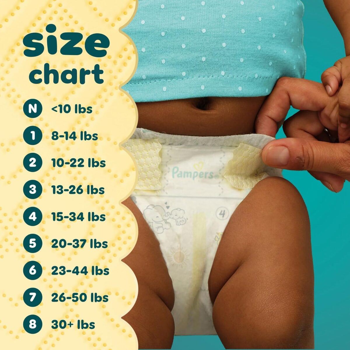 Pampers Swaddlers Diapers, Size 0 (up to 10 lbs), 140 Count, Absorbent, Keeps Baby Dry and Comfortable, Skin Safe Disposable Baby Diaper (Packaging May Vary) - Image 11