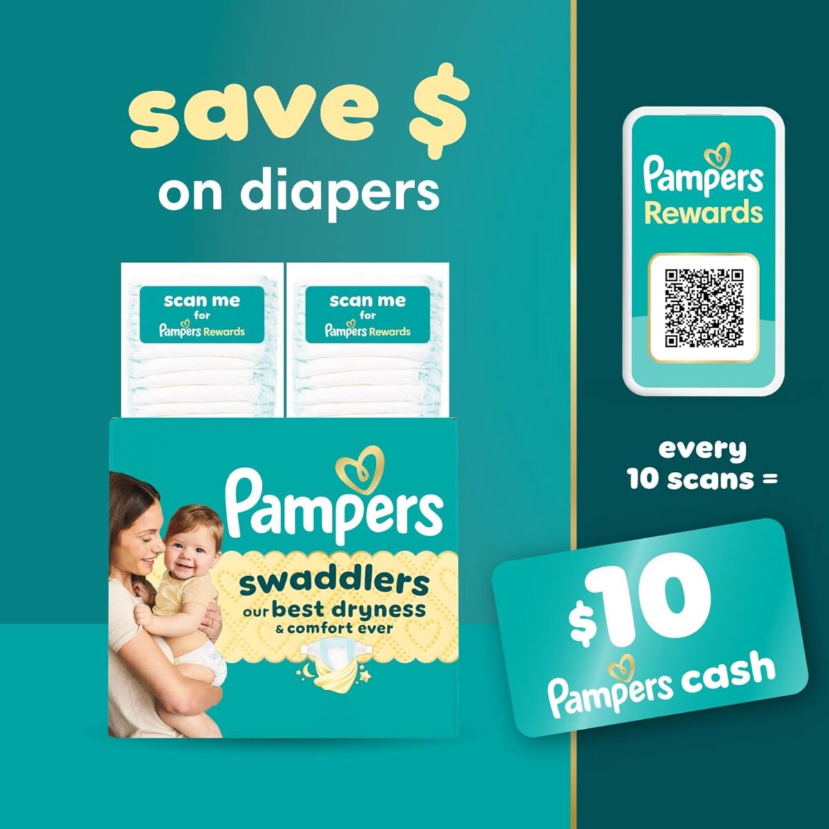 Pampers Swaddlers Diapers, Size 0 (up to 10 lbs), 140 Count, Absorbent, Keeps Baby Dry and Comfortable, Skin Safe Disposable Baby Diaper (Packaging May Vary) - Image 14