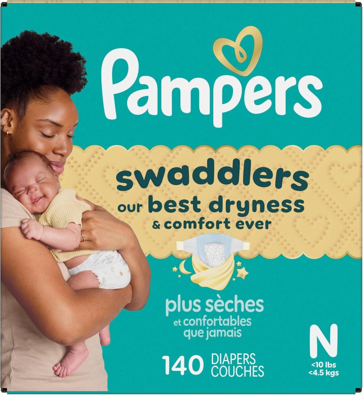 Pampers Swaddlers Diapers, Size 0 (up to 10 lbs), 140 Count, Absorbent, Keeps Baby Dry and Comfortable, Skin Safe Disposable Baby Diaper (Packaging May Vary) - Image 15