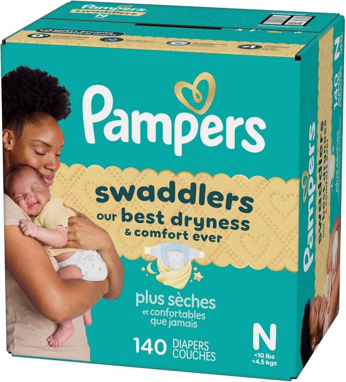 Pampers Swaddlers Diapers, Size 0 (up to 10 lbs), 140 Count, Absorbent, Keeps Baby Dry and Comfortable, Skin Safe Disposable Baby Diaper (Packaging May Vary) - Image 17