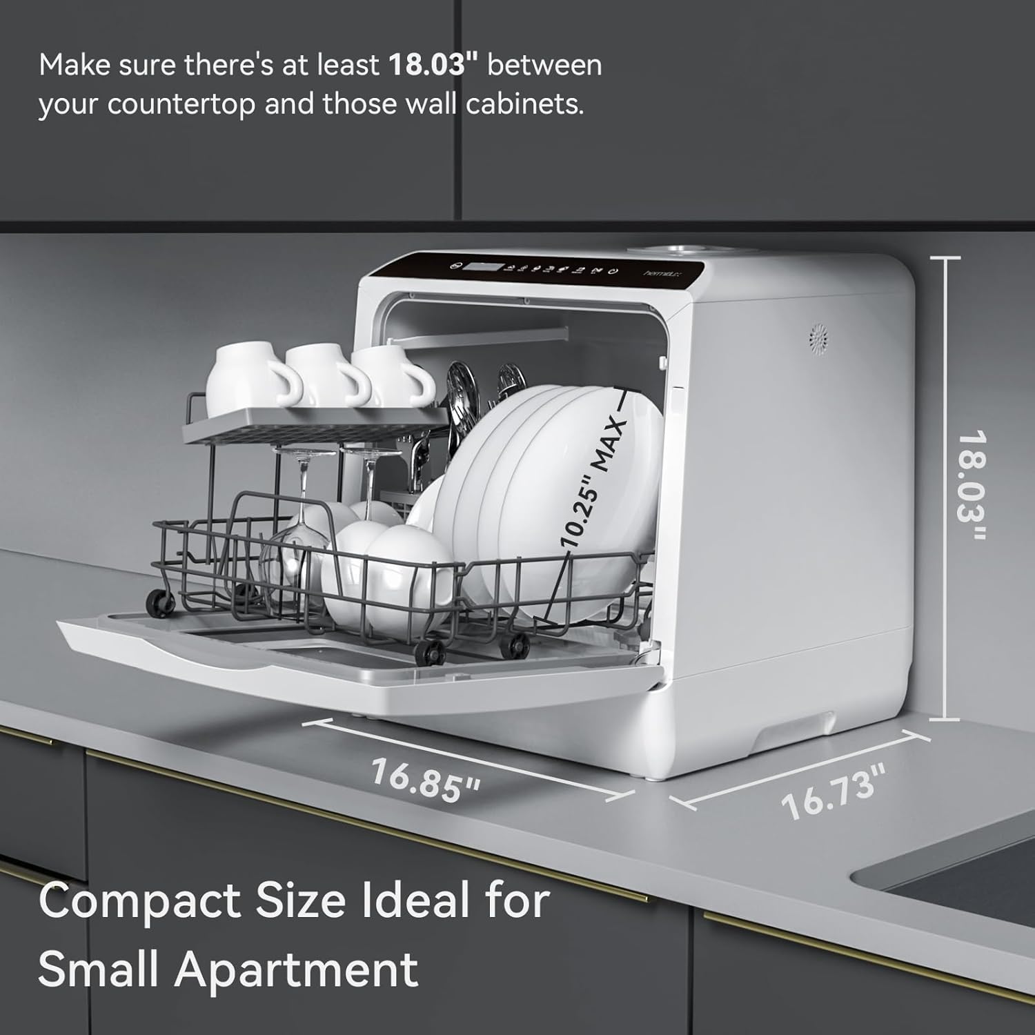 1760653686_Hermitlux-Countertop-Dishwasher-5-Washing-Programs-Portable-Dishwasher-With-5-Liter-Built-in-Water-Tank-For-Glass-Door.jpg Hermitlux Countertop Dishwasher, 5 Washing Programs Portable Dishwasher With 5-Liter Built-in Water Tank For Glass Door - Image 3