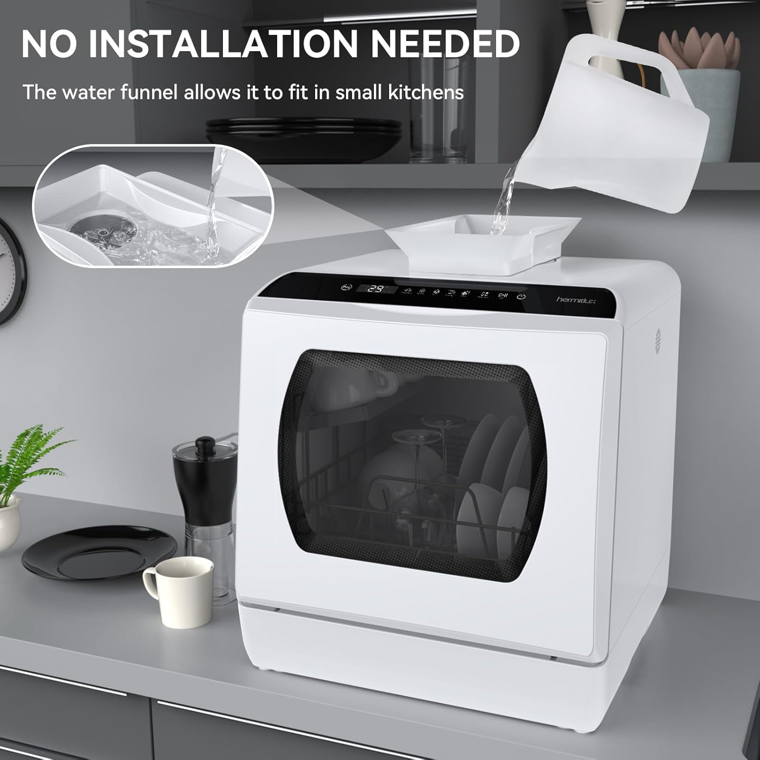 1760653690_Hermitlux-Countertop-Dishwasher-5-Washing-Programs-Portable-Dishwasher-With-5-Liter-Built-in-Water-Tank-For-Glass-Door.jpg Hermitlux Countertop Dishwasher, 5 Washing Programs Portable Dishwasher With 5-Liter Built-in Water Tank For Glass Door - Image 5