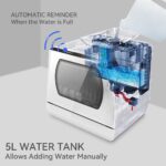 Hermitlux Countertop Dishwasher, 5 Washing Programs Portable Dishwasher With 5-Liter Built-in Water Tank For Glass Door - Image 6