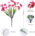 AGIRL 24 Bundles Artificial Flowers for Outdoor,No Fade Fake Plastic Flowers Faux Plants for Decoration Hanging Planters Indoor Outside Garden Porch Window Box Home Wedding Farmhouse - Image 3