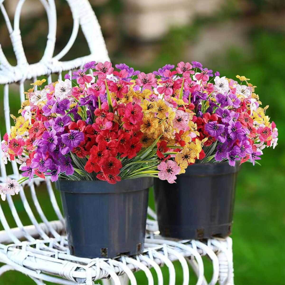 AGIRL 24 Bundles Artificial Flowers for Outdoor,No Fade Fake Plastic Flowers Faux Plants for Decoration Hanging Planters Indoor Outside Garden Porch Window Box Home Wedding Farmhouse - Image 6