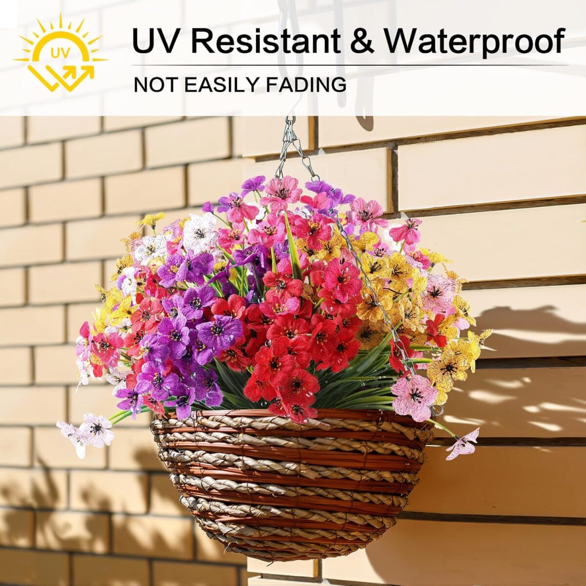 AGIRL 24 Bundles Artificial Flowers for Outdoor,No Fade Fake Plastic Flowers Faux Plants for Decoration Hanging Planters Indoor Outside Garden Porch Window Box Home Wedding Farmhouse - Image 7