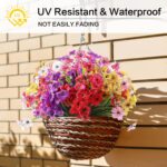 AGIRL 24 Bundles Artificial Flowers for Outdoor,No Fade Fake Plastic Flowers Faux Plants for Decoration Hanging Planters Indoor Outside Garden Porch Window Box Home Wedding Farmhouse - Image 7