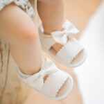 Babelvit Infant Baby Girl Boy Sandals Comfort Premium Summer Outdoor Casual Beach Shoes with Flower Bowknot Anti Slip Rubber Sole Newborn Toddler Prewalker First Walking Shoes - Image 3