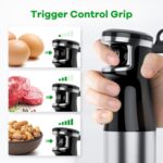 Immersion Blender Handheld Corded Hand Blenders Set 1100W, Trigger Variable Speed 5 in 1 Stick Emulsifier with Chopper, Whisk and Frother for Soup, Baby Food and Smoothies - Image 4